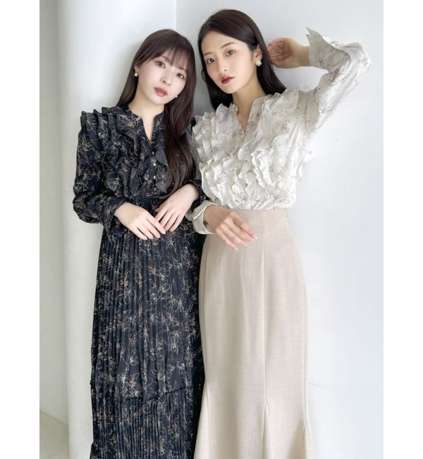 dazzlin「フラワープリーツワンピース」|ワンピース|