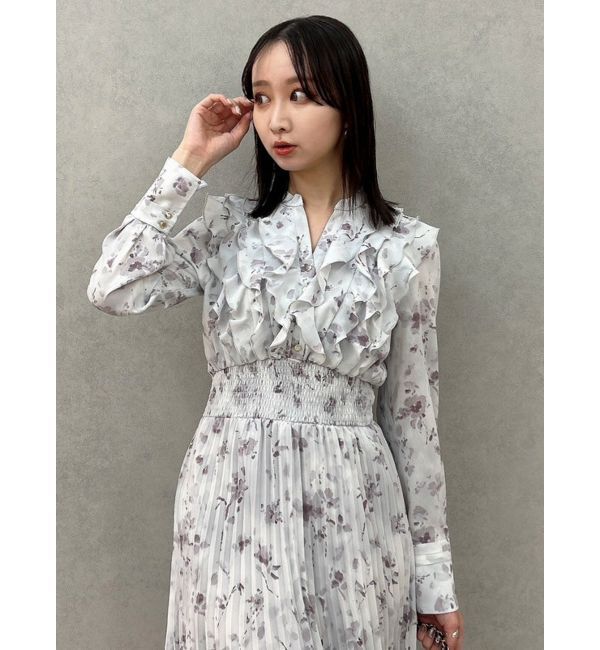 dazzlin「フラワープリーツワンピース」|ワンピース|