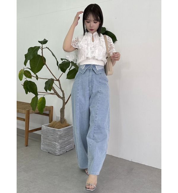 dazzlin「カーブラインデニムパンツ」|デニム|