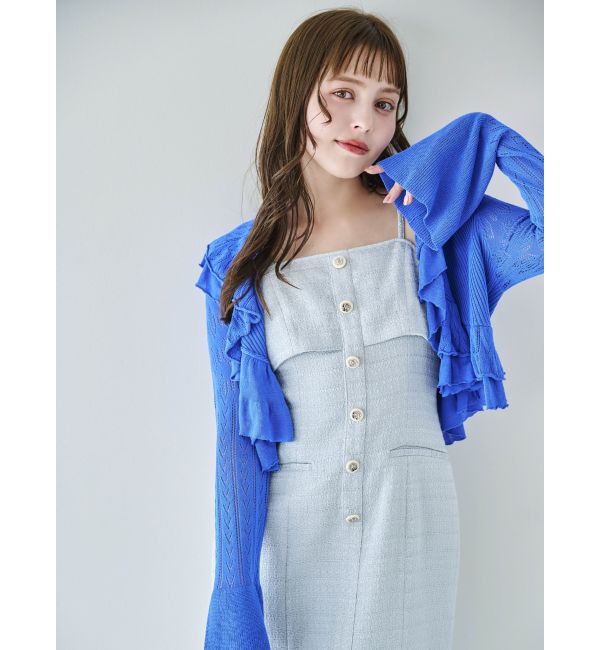 dazzlin「【セットアップ対応】ツイードレイヤードIラインキャミワンピース」|ワンピース|