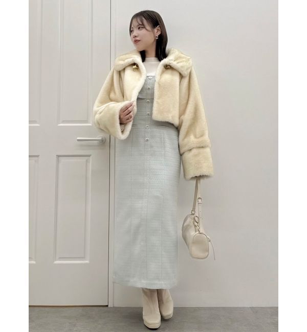 dazzlin「【セットアップ対応】ツイードレイヤードIラインキャミワンピース」|ワンピース|