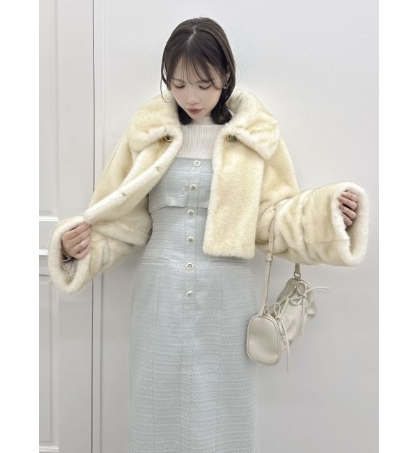 dazzlin「【セットアップ対応】ツイードレイヤードIラインキャミワンピース」|ワンピース|