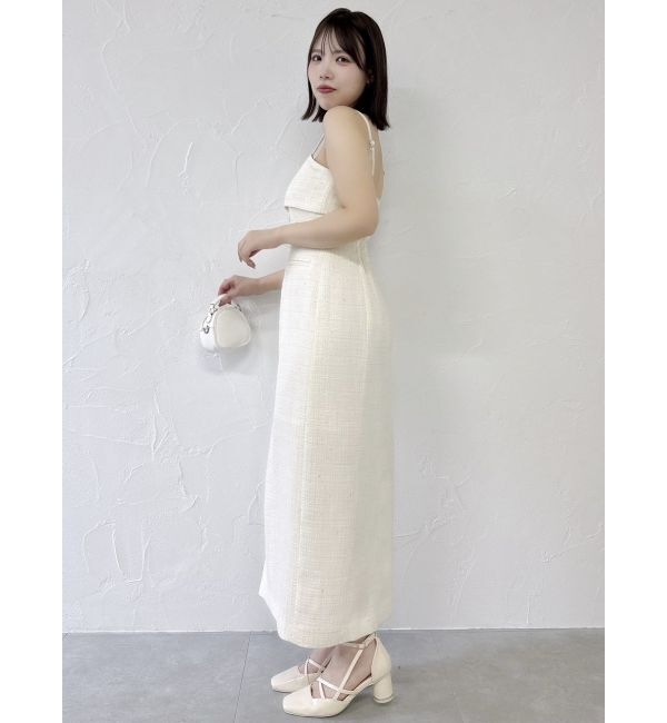 dazzlin「【セットアップ対応】ツイードレイヤードIラインキャミワンピース」|ワンピース|