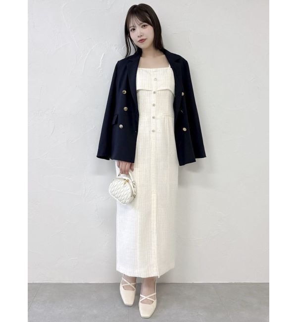 dazzlin「【セットアップ対応】ツイードレイヤードIラインキャミワンピース」|ワンピース|