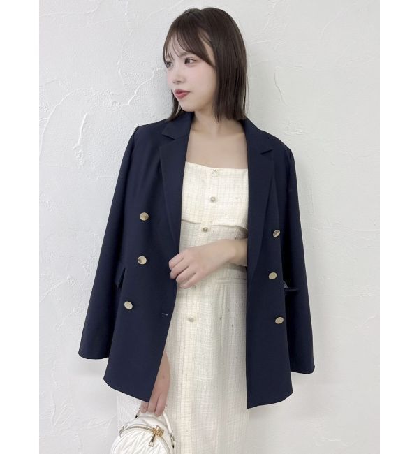 dazzlin「【セットアップ対応】ツイードレイヤードIラインキャミワンピース」|ワンピース|