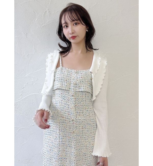 dazzlin「【セットアップ対応】ツイードレイヤードIラインキャミワンピース」|ワンピース|