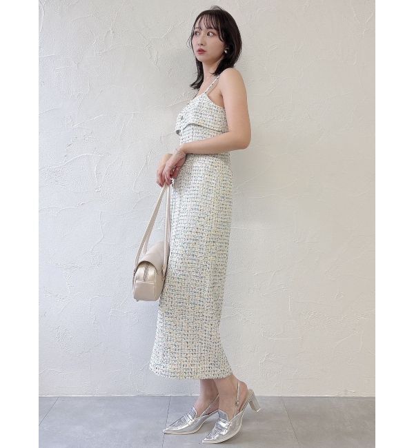 dazzlin「【セットアップ対応】ツイードレイヤードIラインキャミワンピース」|ワンピース|