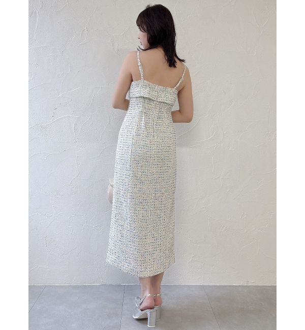 dazzlin「【セットアップ対応】ツイードレイヤードIラインキャミワンピース」|ワンピース|