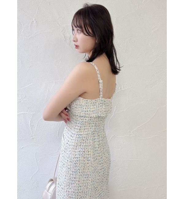 dazzlin「【セットアップ対応】ツイードレイヤードIラインキャミワンピース」|ワンピース|