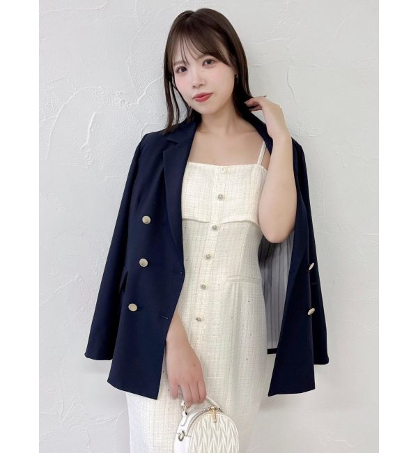 dazzlin「【セットアップ対応】ツイードレイヤードIラインキャミワンピース」|ワンピース|