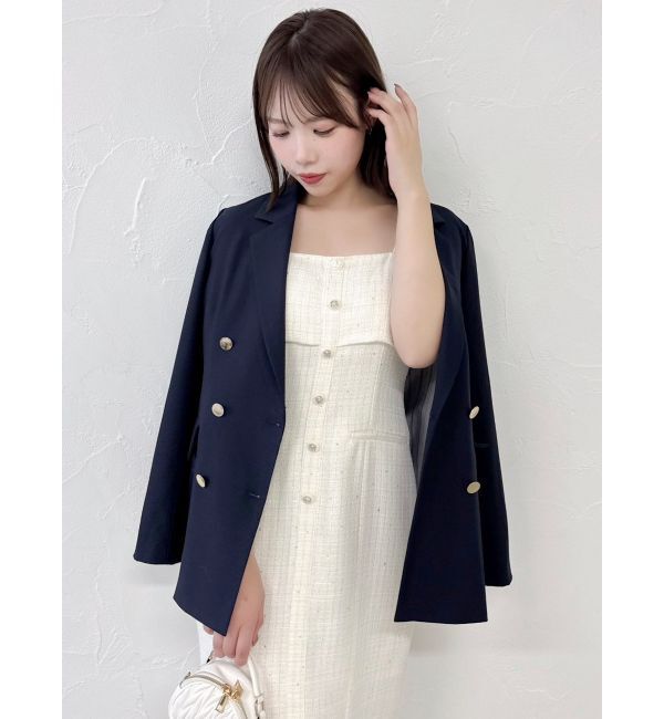 dazzlin「【セットアップ対応】ツイードレイヤードIラインキャミワンピース」|ワンピース|