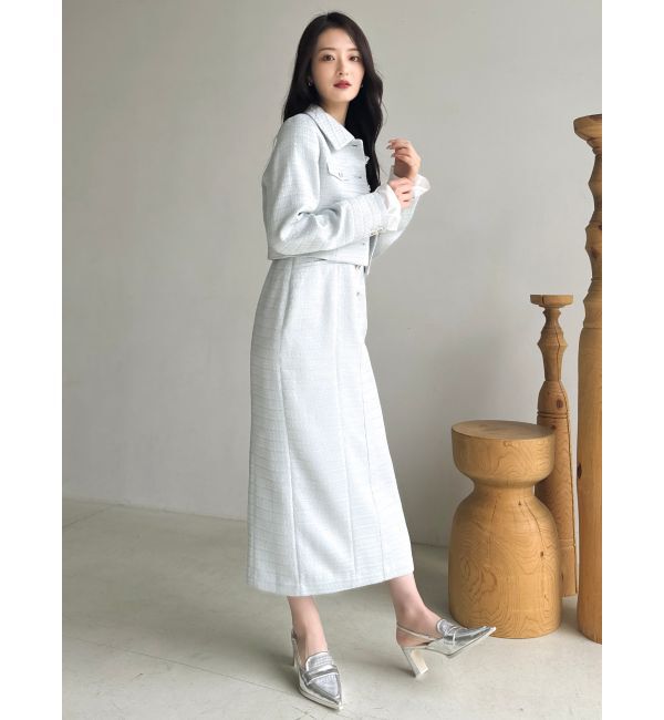 dazzlin「【セットアップ対応】ツイードレイヤードIラインキャミワンピース」|ワンピース|