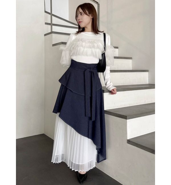 dazzlin「【再生産】アシメティアードプリーツスカート」|スカート|