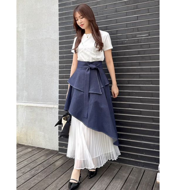 dazzlin「【再生産】アシメティアードプリーツスカート」|スカート|
