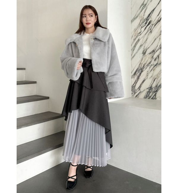 dazzlin「【再生産】アシメティアードプリーツスカート」|スカート|