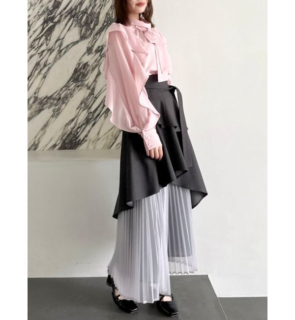 dazzlin「【再生産】アシメティアードプリーツスカート」|スカート|