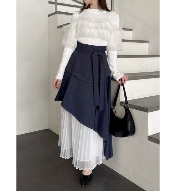 dazzlin「【再生産】アシメティアードプリーツスカート」|スカート|