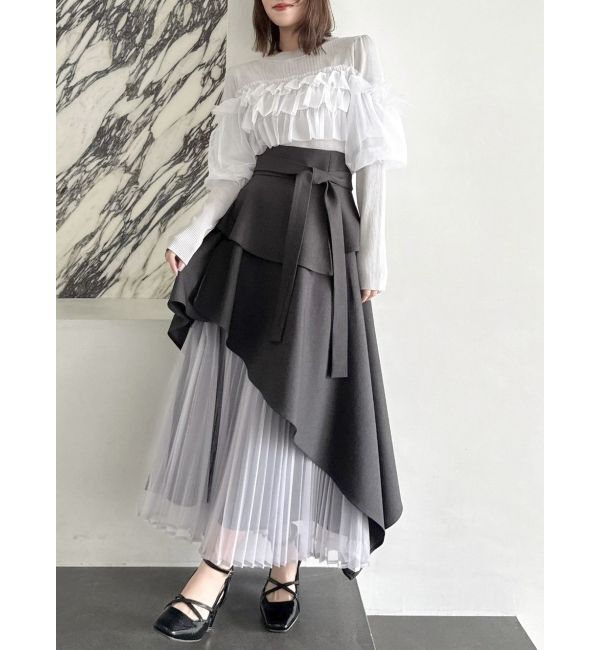 dazzlin「【再生産】アシメティアードプリーツスカート」|スカート|