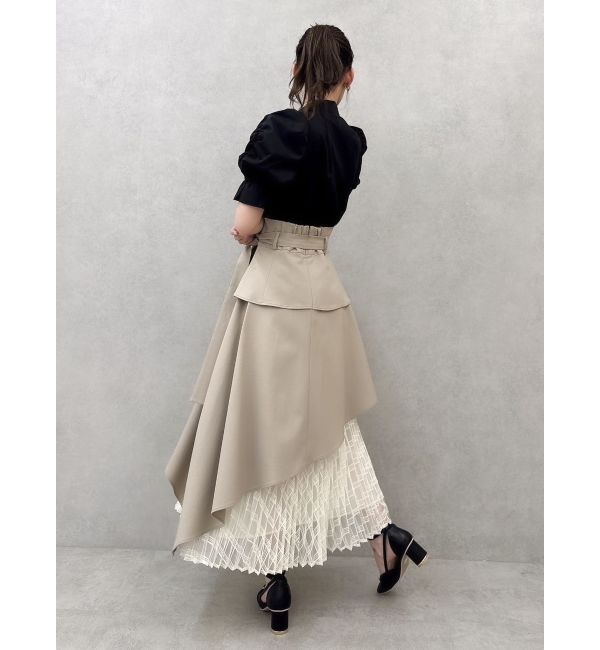dazzlin「【再生産】アシメティアードプリーツスカート」|スカート|