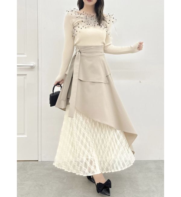 dazzlin「【再生産】アシメティアードプリーツスカート」|スカート|