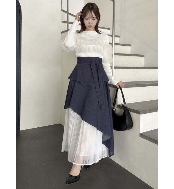 dazzlin「【再生産】アシメティアードプリーツスカート」|スカート|