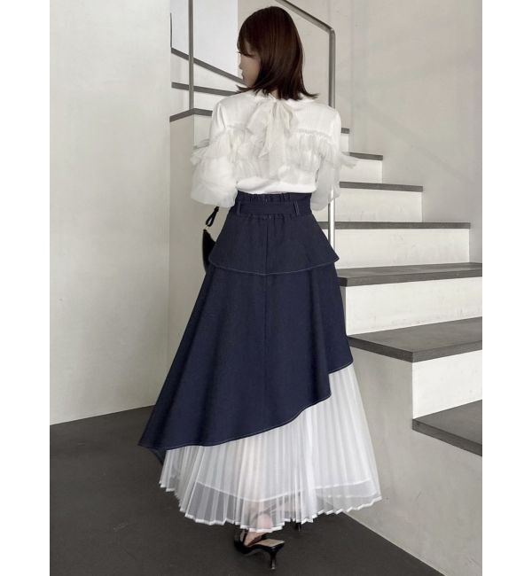 dazzlin「【再生産】アシメティアードプリーツスカート」|スカート|