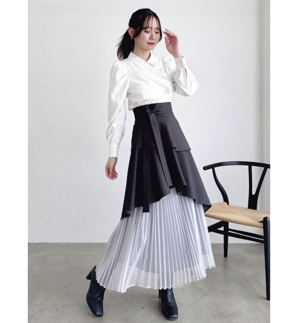dazzlin「【再生産】アシメティアードプリーツスカート」|スカート|