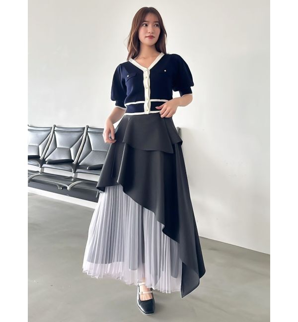 dazzlin「【再生産】アシメティアードプリーツスカート」|スカート|