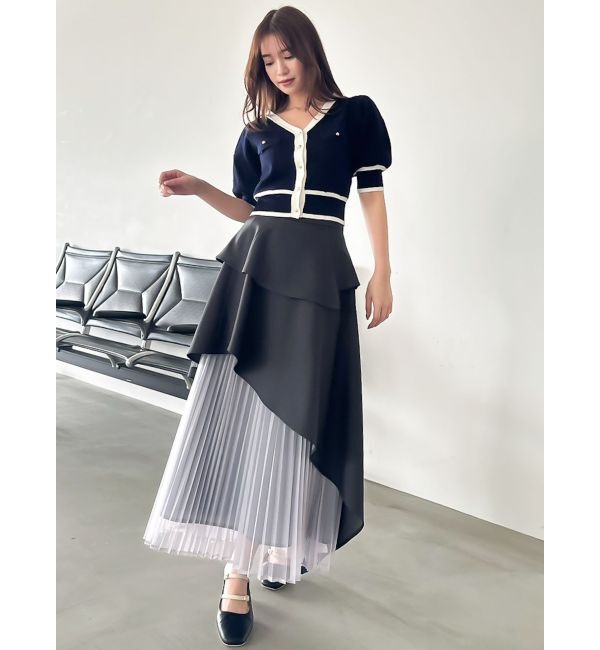 dazzlin「【再生産】アシメティアードプリーツスカート」|スカート|