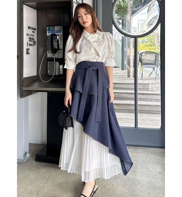 dazzlin「【再生産】アシメティアードプリーツスカート」|スカート|