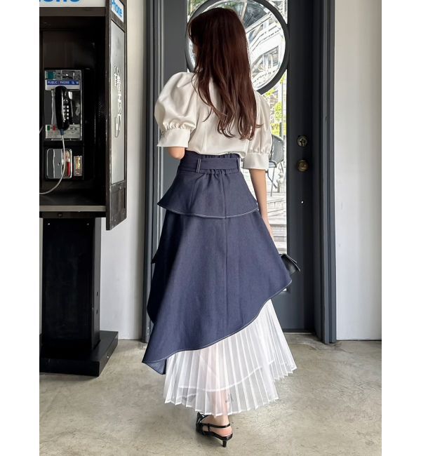 dazzlin「【再生産】アシメティアードプリーツスカート」|スカート|