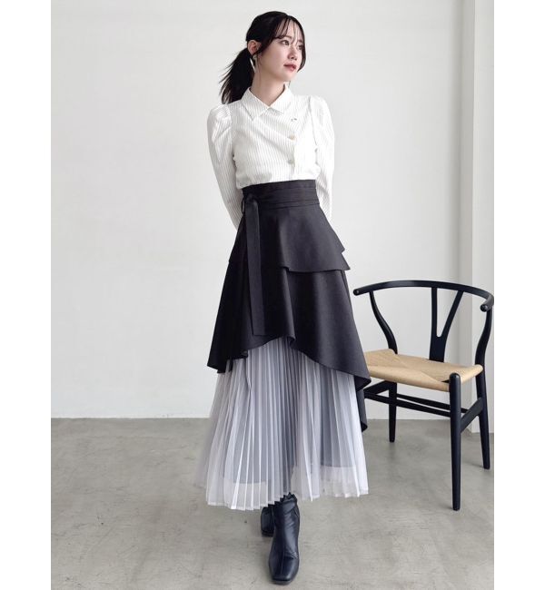 dazzlin「【再生産】アシメティアードプリーツスカート」|スカート|