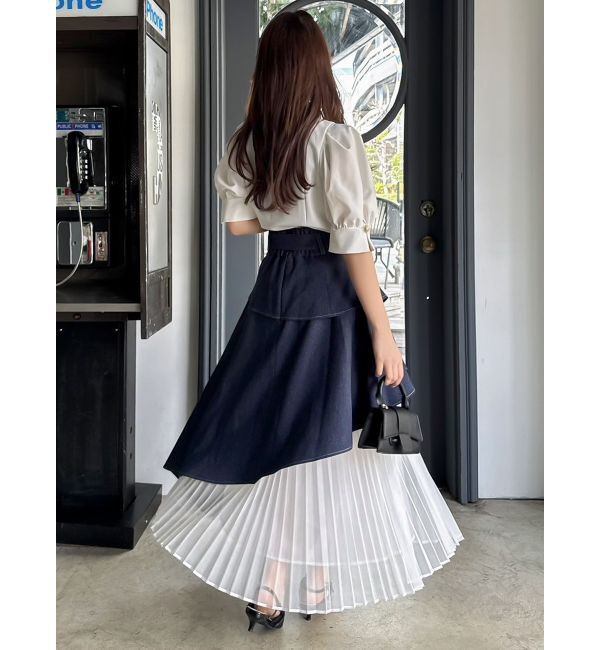 dazzlin「【再生産】アシメティアードプリーツスカート」|スカート|