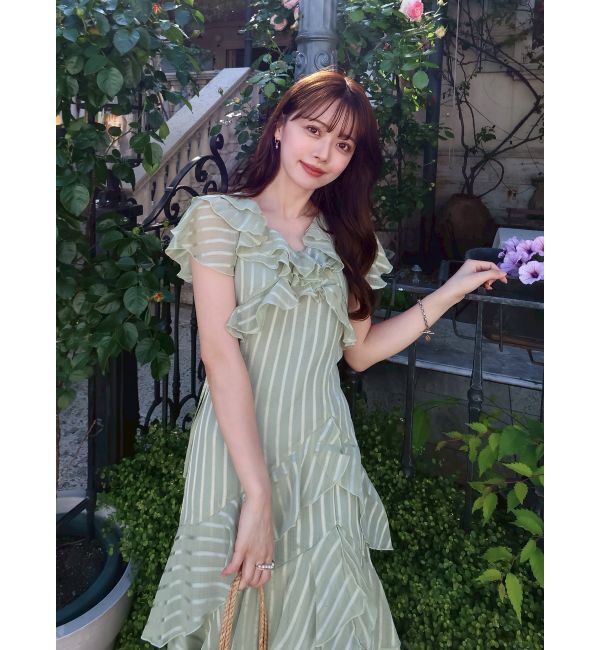 dazzlin「バリエフルイドワンピース」|ワンピース|グリーン