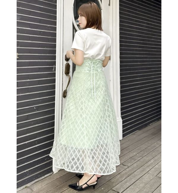 dazzlin「チェックチュールコルセットスカート」|スカート|