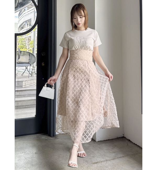 dazzlin「チェックチュールコルセットスカート」|スカート|