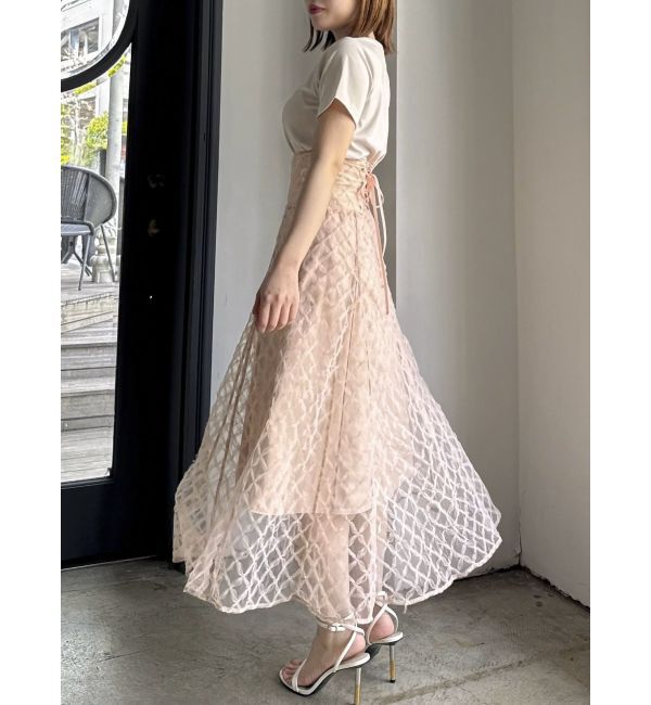 dazzlin「チェックチュールコルセットスカート」|スカート|