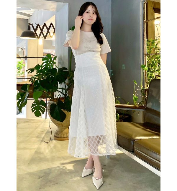 dazzlin「チェックチュールコルセットスカート」|スカート|