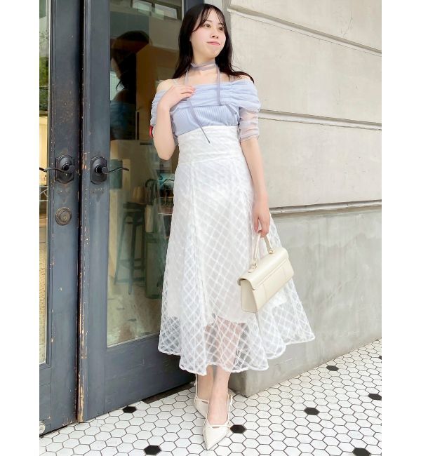 dazzlin「チェックチュールコルセットスカート」|スカート|