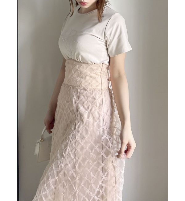 dazzlin「チェックチュールコルセットスカート」|スカート|