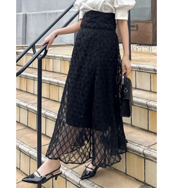 dazzlin「チェックチュールコルセットスカート」|スカート|ブラック