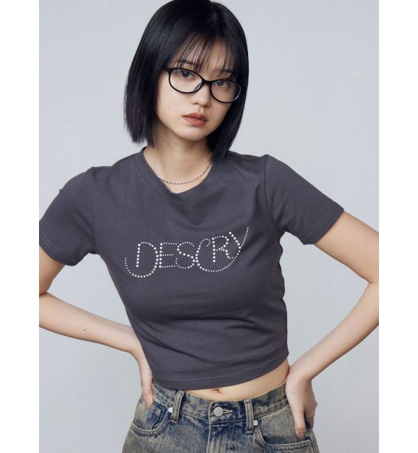 EMODA「パールロゴTシャツ」|Tシャツ・カットソー|グレー