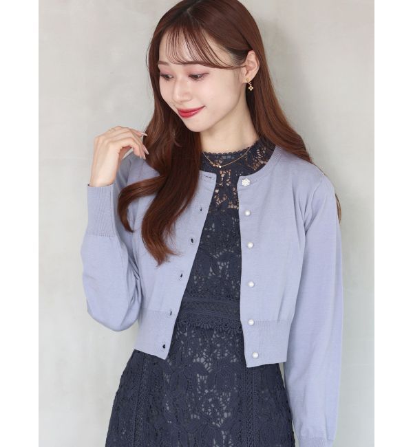 MERCURYDUO「ビジューボタンニットカーデ」|カーディガン|