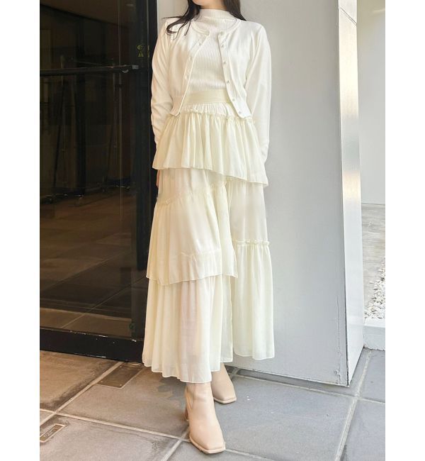 MERCURYDUO「ビジューボタンニットカーデ」|カーディガン|