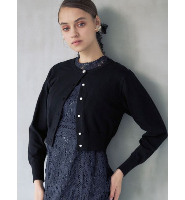 MERCURYDUO「ビジューボタンニットカーデ」|カーディガン|