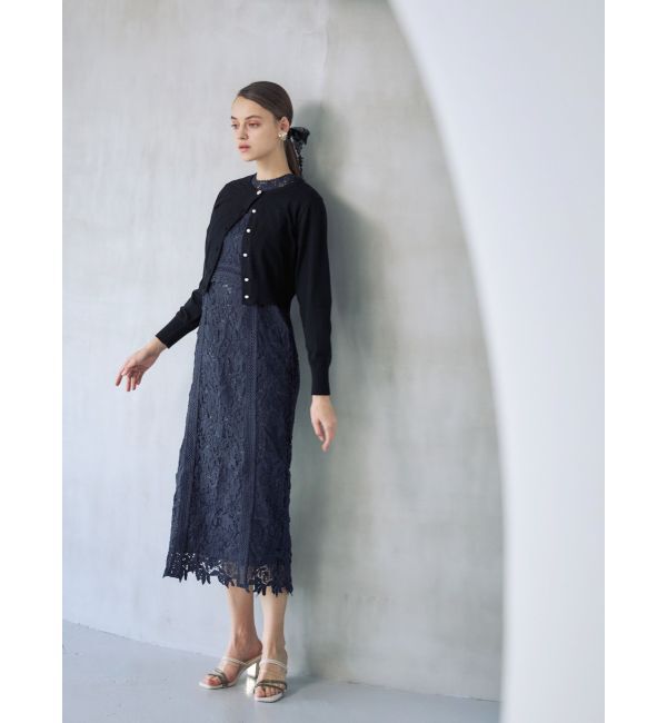 MERCURYDUO「ビジューボタンニットカーデ」|カーディガン|