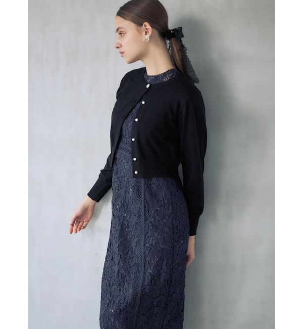 MERCURYDUO「ビジューボタンニットカーデ」|カーディガン|