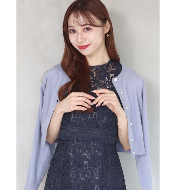 MERCURYDUO「ビジューボタンニットカーデ」|カーディガン|