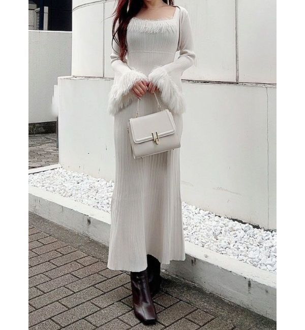 MERCURYDUO「ファーボレロセットワンピース」|ワンピース|