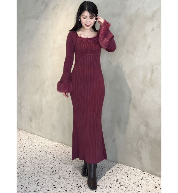 MERCURYDUO「ファーボレロセットワンピース」|ワンピース|